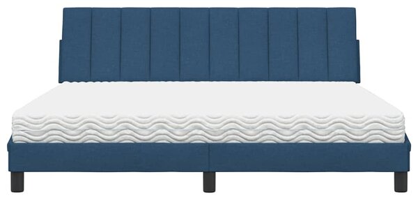 Krevet s madracem Hanko plavi 180x200 cm od tkanine - Plava / 180 x 200 cm