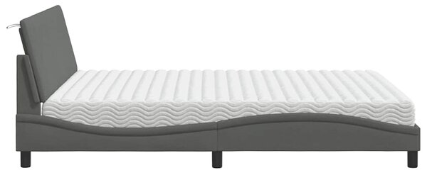 Krevet s madrac Hanko svjetlosivi 160x200cm tkanina - Siva / 160 x 200 cm