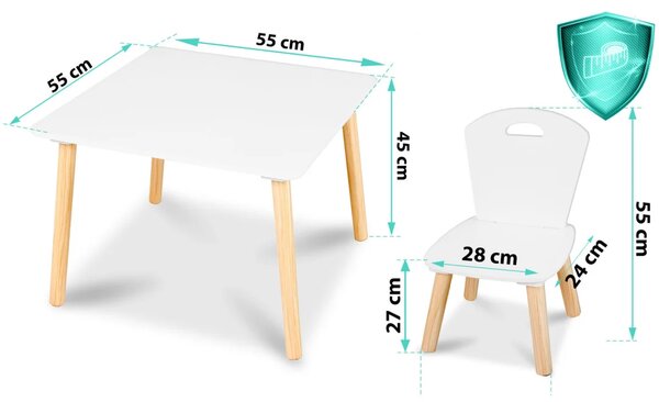 Ricokids RC-848 dječji stol s dvije stolice