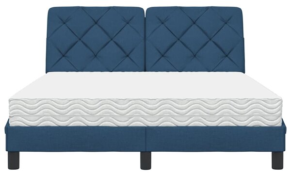 Krevet s madracem plavi 140 x 190 cm od tkanine - Plava / 140 x 190 cm