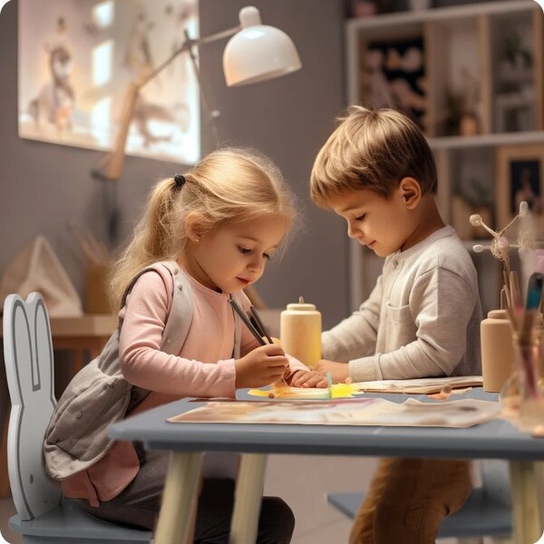 Ricokids RC-847 Stol za zeca s dvije stolice za djecu