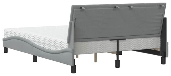 Krevet s madracem Hanko svjetlosivi 120 x 200 cm od tkanine - Siva / 120 x 200 cm