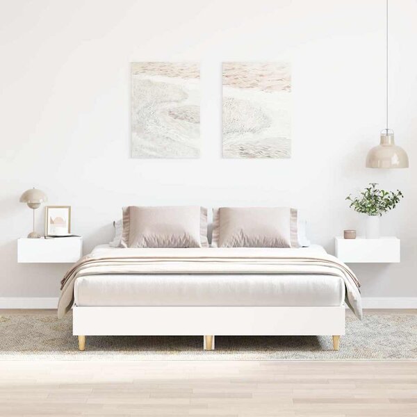 Okvir kreveta bez madraca bijeli 150x200 cm konstruirano drvo - Bijela / 150 x 200 cm