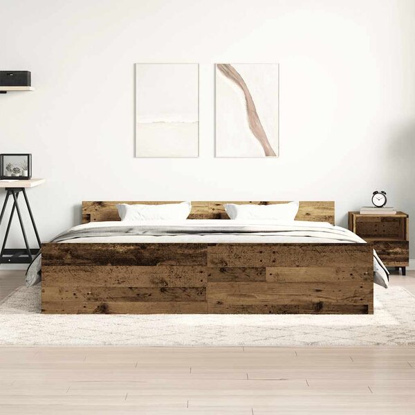 Okvir kreveta bez madraca staro drvo 180x200 cm - Smeđa / 180 x 200 cm