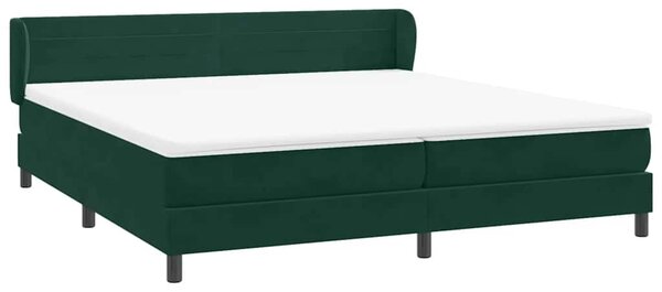 Krevet s oprugama s madracima tamno zeleni 180x220 cm baršun - Zelena / 180 x 220 cm