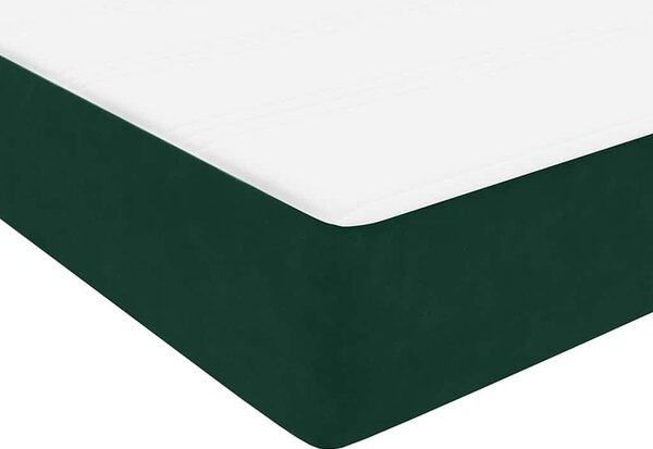Box Spring krevet s madracem tamnozeleni 80x220 cm baršun - Zelena / 80 x 220 cm