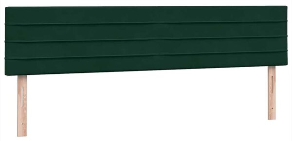 Krevet s oprugama s madracima tamno zeleni 180x220 cm baršun - Zelena / 180 x 220 cm
