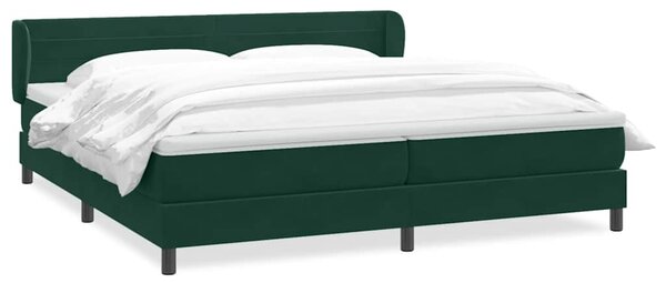 Krevet s oprugama s madracima tamno zeleni 180x220 cm baršun - Zelena / 180 x 220 cm