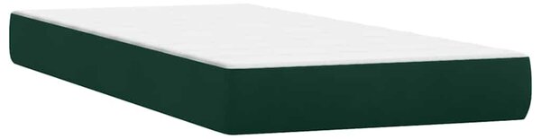 Box Spring krevet s madracem i LED tamno zeleni 180x220 cm baršun - Zelena / 180 x 220 cm