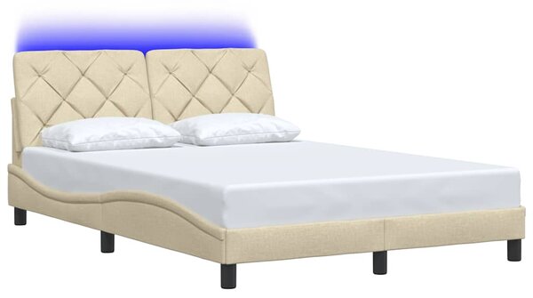Okvir kreveta s LED-om bez madraca 140 x 200 cm od tkanine - Siva / 140 x 200 cm
