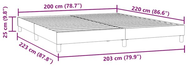 Box Spring krevet bez madracem tamnoplavi 200x220 cm baršun - Plava / 200 x 220 cm