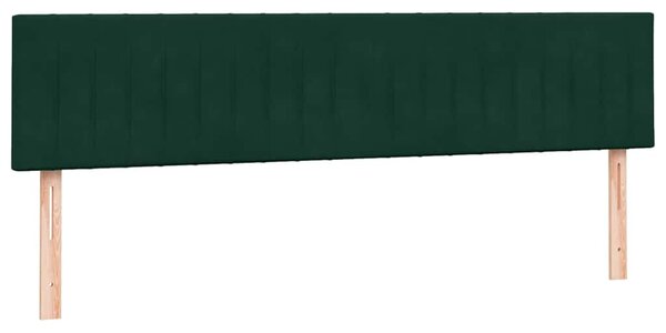 Box Spring krevet s madracem i LED tamno zeleni 180x220 cm baršun - Zelena / 180 x 220 cm
