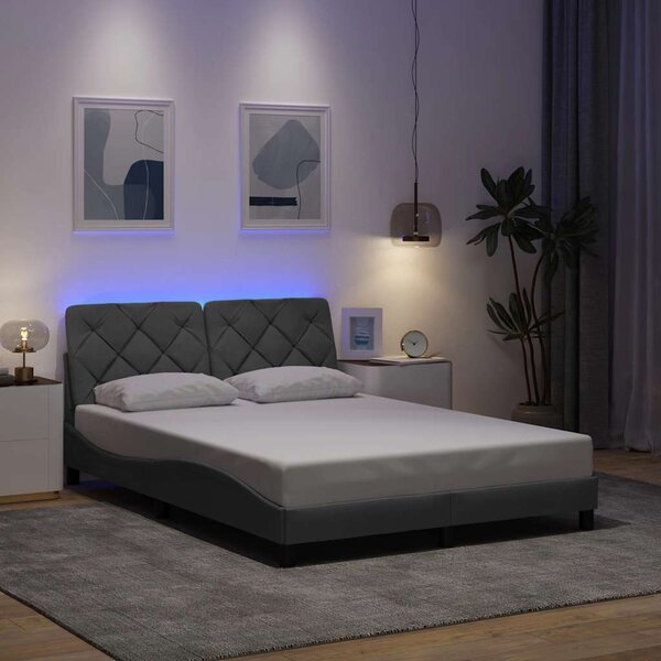 Okvir kreveta s LED-om bez madraca 120 x 200 cm od tkanine - Siva / 120 x 200 cm