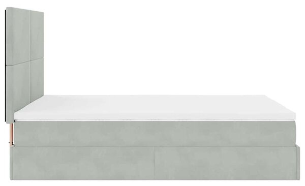 Otomanski krevet s madracima svijetlosivi 140x200 cm baršunasti - Siva / 140 x 200 cm