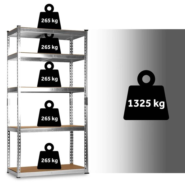 Metalna polica za odlaganje 183 x 90 x 40 cm Humberg HR-853 srebrna