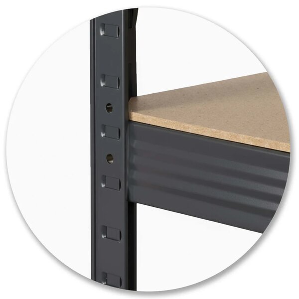 Metalni radni stol s policama 180 x 100 x 60 cm Humberg HR-855 crni
