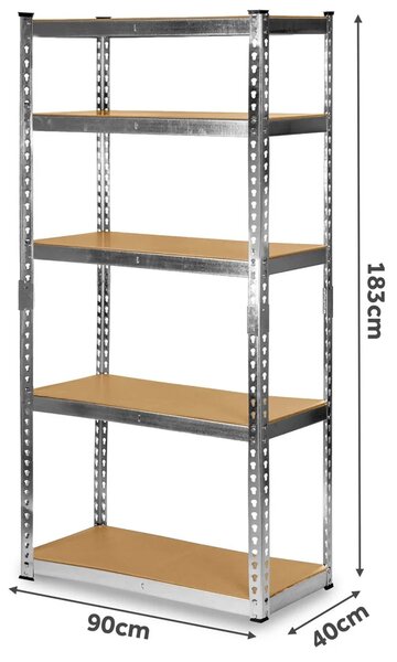 Metalna polica za odlaganje 183 x 90 x 40 cm Humberg HR-853 srebrna