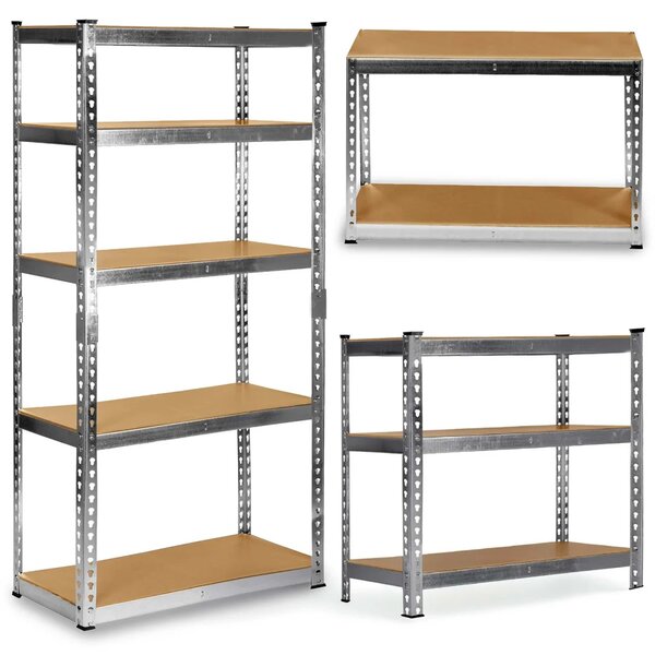 Metalna polica za odlaganje 183 x 90 x 40 cm Humberg HR-853 srebrna