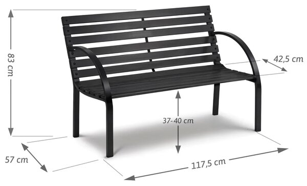 Vrtna klupa s naslonom 117,5 x 83 x 57 cm Sofotel Luca