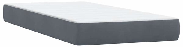 Box Spring krevet s madracem tamno sivi 80x210 cm baršun - Siva / 80 x 210 cm