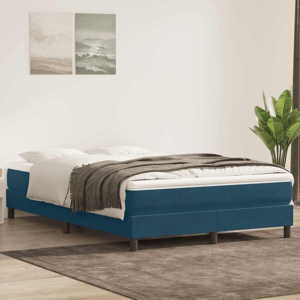 Box Spring krevet bez madracem tamnoplavi 160x220 cm samt - Plava / 160 x 220 cm