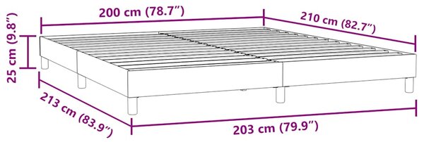 Box Spring krevet bez madracem svijetlo sivi 200x210 cm baršun - Siva / 200 x 210 cm