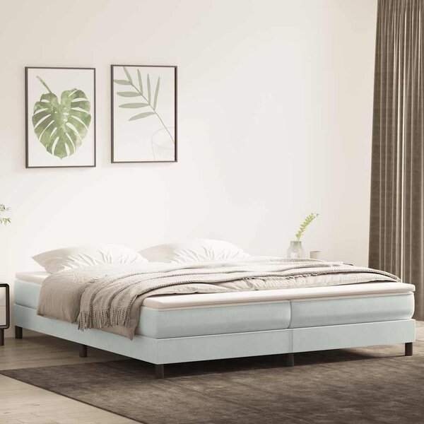 Box Spring krevet bez madracem svijetlo sivi 200x210 cm baršun - Siva / 200 x 210 cm
