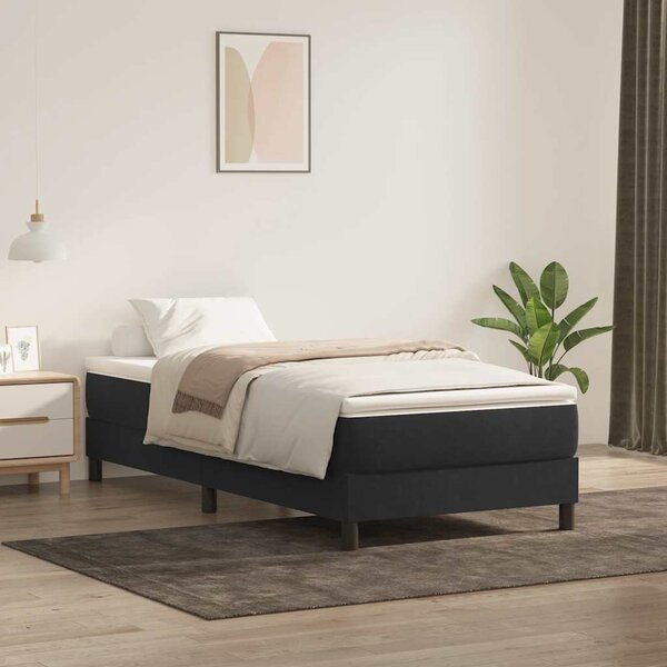 Box Spring krevet bez madraca crni 100x210 cm samt - Crna / 100 x 210 cm