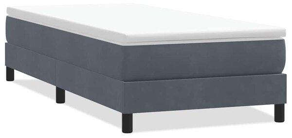 Box Spring krevet bez madraca tamno sivi 100x210 cm samt - Siva / 100 x 210 cm
