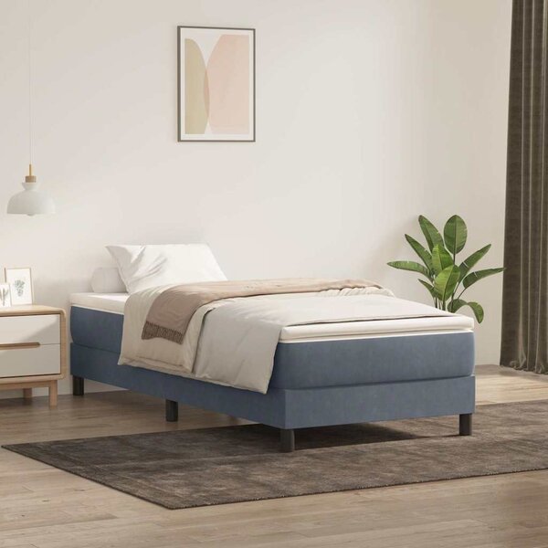Box Spring krevet bez madraca tamno sivi 90x210 cm samt - Siva / 90 x 210 cm