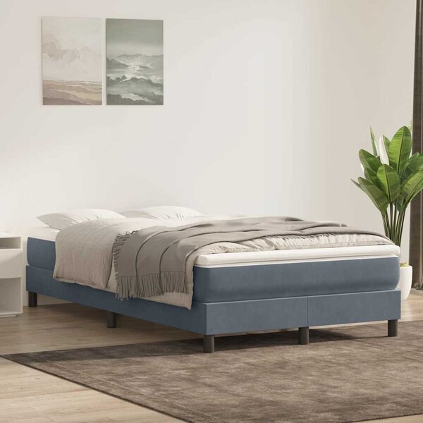 Box Spring krevet bez madraca tamno sivi 120x210 cm samt - Siva / 120 x 210 cm