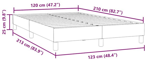 Box Spring krevet bez madraca ružičasti 120x210 cm samt - Ružičasti / 120 x 210 cm
