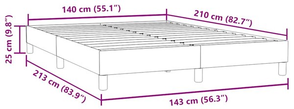 Box Spring krevet bez madraca tamnoplavi 140x210 cm samt - Plava / 140 x 210 cm