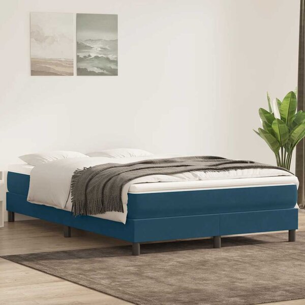 Box Spring krevet bez madraca tamnoplavi 140x210 cm samt - Plava / 140 x 210 cm