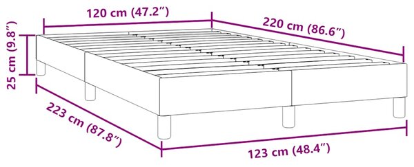 Box Spring krevet bez madracem ružičasti 120x220 cm samt - Ružičasti / 120 x 220 cm