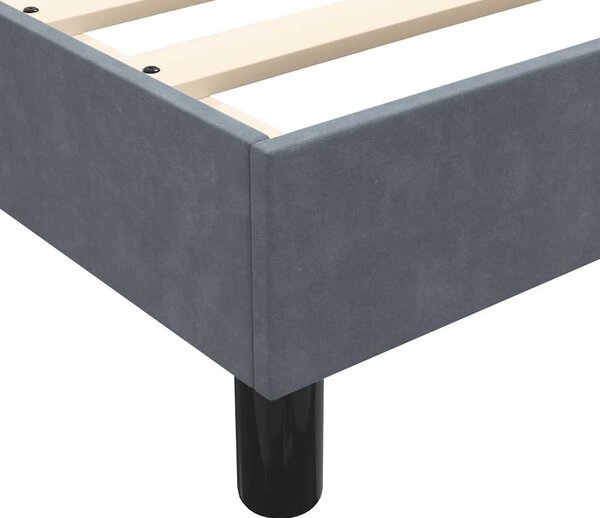Box spring krevet s madracem tamnosivi 80 x 220 cm baršunasti - Siva / 80 x 220 cm