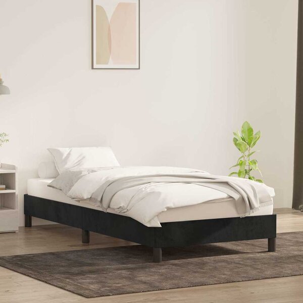 Okvir kreveta bez madraca crni 100x210 cm baršun - Crna / 100 x 210 cm