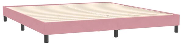 Box Spring krevet s madracima ružičasti 180x210 cm baršun - Ružičasti / 180 x 210 cm