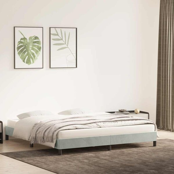 Okvir kreveta bez madraca svijetlo sivi 180x210 cm baršun - Siva / 180 x 210 cm