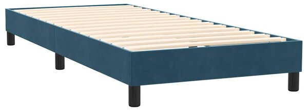 Box Spring krevet s madracem i LED tamnoplavi 80x210 cm baršun - Plava / 80 x 210 cm