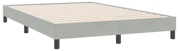 Krevet s oprugama i madracem LED svjetlosivi 160x220 cm baršunasti - Siva / 160 x 220 cm