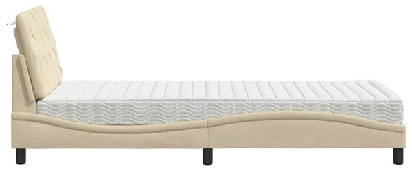 Krevet s madracem krem 80 x 200 cm od tkanine - Krema / 80 x 200 cm