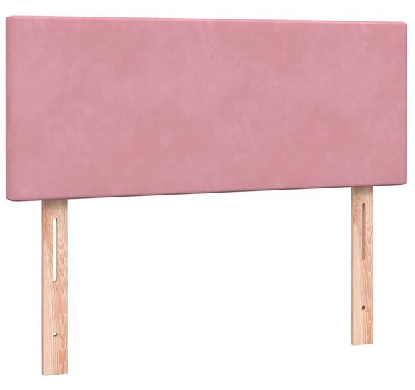 Krevet s oprugama i madracem ružičasti 120x210 cm baršunasti - Ružičasti / 120 x 210 cm