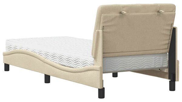 Krevet s madracem krem 80 x 200 cm od tkanine - Krema / 80 x 200 cm