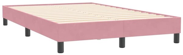 Krevet s oprugama i madracem ružičasti 120x210 cm baršunasti - Ružičasti / 120 x 210 cm