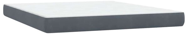 Krevet s oprugama i madracem LED tamnosivi 180x210 cm baršunasti - Siva / 180 x 210 cm