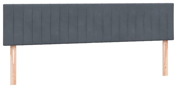 Krevet s oprugama i madracem LED tamnosivi 180x210 cm baršunasti - Siva / 180 x 210 cm