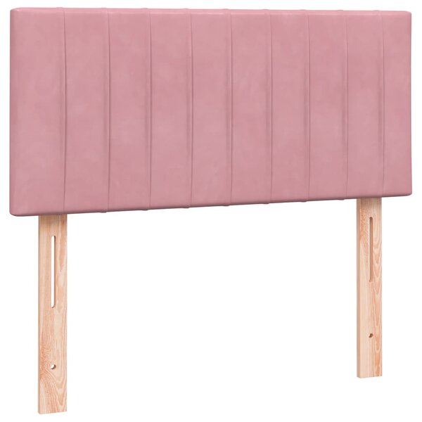 Box spring krevet s madracem ružičasti 80 x 220 cm baršunasti - Ružičasti / 80 x 220 cm