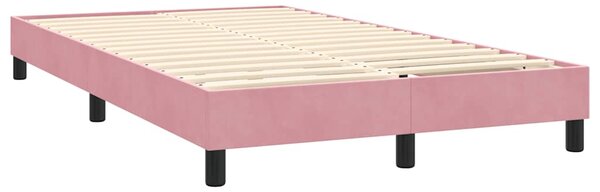 Krevet s oprugama i madracem LED ružičasti 160x210 cm baršunasti - Ružičasti / 160 x 210 cm