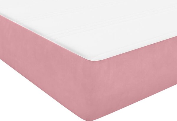 Box Spring krevet s madracem i LED ružičasti 80 x 220 cm baršunasti - Ružičasti / 80 x 220 cm